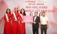 Cận cảnh ‘Top 3 Miss World Việt Nam’ đẹp rạng rỡ tại tòa soạn báo Tiền Phong