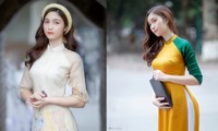 Hot girl xứ Nghệ là Hoa khôi Đại học Quốc gia khoe nhan sắc ngọt ngào trong tà áo dài truyền thống