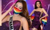 Trước thềm Chung kết, Hoa hậu Khánh Vân diện trang phục nổi bật ủng hộ cộng đồng lục sắc