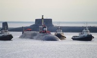 Hiện chỉ còn trong biên chế duy nhất một chiếc tàu ngầm lớp Akula mang tên TK-208 “Dmitry Donskoy”. Ảnh: Sevmash 