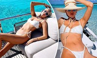 Siêu mẫu nội y Devon Windsor khoe dáng đẹp như tượng tạc với bikini trên du thuyền