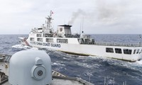 Tàu hải cảnh Trung acQuốc số hiệu 5302 xâm nhập vùng biển Indonesia.Ảnh: Antara