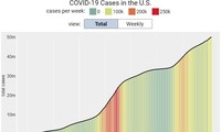 Biểu đồ số ca COVID-19 tại Mỹ từ tháng 12 năm ngoái đến tháng 12 năm nay.