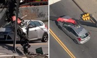 Kinh hoàng chiếc cần cầu đổ sập vào ô tô trên đường ở Mỹ, nữ sinh lái xe sống sót kỳ diệu