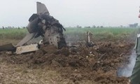 Máy bay huấn luyện MiG-21 của Ấn Độ gặp nạn. Ảnh: NDTV