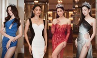 Dàn Hoa - Á hậu đình đám đọ sắc trong buổi lễ trao sash cho Hoa hậu Đỗ Thị Hà đi thi Miss World