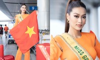 Hoa hậu Thiên Ân nổi bật tại sân bay, chính thức lên đường tới Miss Grand International 2022
