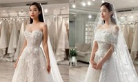 Hoa hậu Đỗ Mỹ Linh lộ ảnh chọn váy cưới: Tất cả các mẫu nàng hậu thử đều có chung một đặc điểm