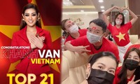 Sao Việt vỡ òa cảm xúc khi Hoa hậu Khánh Vân được xướng tên trong Top 21 Miss Universe
