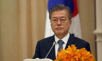 Tổng thống Hàn Quốc Moon Jae-in đặt cược tất cả uy tín chính trị của mình vào tiến trình đối thoại phi hạt nhân hóa. (Ảnh: Reuters)