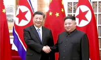 Ông Tập Cận Bình và Ông Kim Jong Un tại cuộc gặp ở Bình Nhưỡng vào tháng 6/2019. (Ảnh: AP)