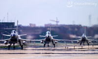 Các máy bay tiêm kích J-10 thuộc Quân khu miền đông Trung Quốc. (Ảnh: China Military)