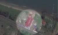 Hình ảnh vệ tinh cho thấy hai khu nhà mới được xây ở căn cứ hải quân Ream. (Ảnh: CSÍ)