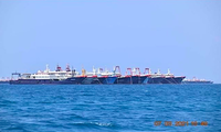 Các tàu Trung Quốc hiện diện trái phép ở đá Ba Đầu thuộc quần đảo Trường Sa của Việt Nam
