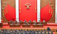 Quang cảnh cuộc họp của Trung ương đảng Lao động Triều Tiên vào tháng 2/2021. (Ảnh: KCNA)