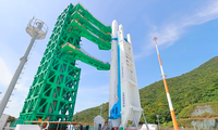 Tên lửa Nuri được đặt tại Trung tâm vũ trụ Naro ở Goheung, tỉnh South Jeolla. (Ảnh: Korea Times)