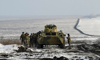Nhóm binh lính Nga tham gia một cuộc tập trận ở phía nam vùng Rostov ngày 26/1/2022. (Ảnh: Reuters)