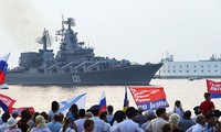 Tuần dương hạm tên lửa Moskva được coi là niềm tự hào của Hạm đội Biển Đen. (Ảnh: CNN)