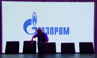 Logo của tập đoàn khí đốt Nga Gazprom. (Ảnh: Reuters)