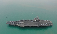 Tàu sân bay USS Ronald Reagan của Mỹ có mặt gần nơi Trung Quốc tập trận trong những ngày qua