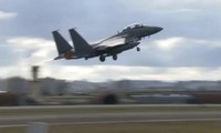 Một máy bay chiến đấu F15K của Hàn Quốc cất cánh từ địa điểm không được công bố. (Ảnh: Bộ Quốc phòng Hàn Quốc)