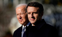 Tổng thống Pháp Emmanuel Macron trong chuyến thăm Mỹ. (Ảnh: Reuters)