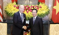 Chủ tịch nước Võ Văn Thưởng tiếp Tổng thống Mỹ Joe Biden. ̣Ảnh: Nhật Minh)