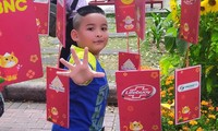 Em bé Singapore hái lộc trên đường hoa xuân Phú Mỹ Hưng