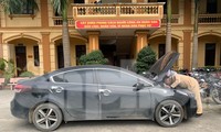 Xe ô tô không có giấy tờ hiện đang tạm giữ tại cơ quan công an .Ảnh: Duy Chiến 