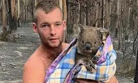 Chàng trai 22 tuổi thành anh hùng cứu gấu koala trong cháy rừng ở Úc