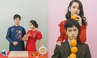Ngạn và Hà Lan &apos;Mắt Biếc&apos; diện áo dài tình tứ mừng xuân