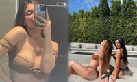 Kylie Jenner cùng các chị gái nhà Kardashian diện bikini tưng bừng tắm nắng