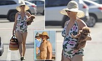 Katy Perry bụng bầu &apos;lùm lùm&apos;, mặc áo tắm đi nghỉ với hôn phu Orlando Bloom