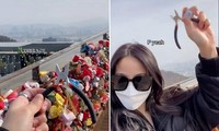 Cô gái bay từ Mỹ về Hàn Quốc để cắt bỏ ổ khóa tình yêu ở tháp Namsan 