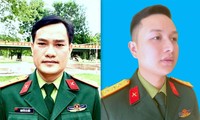 Trung tá Trịnh Duy Hiếu, Trung tá Nguyễn Bá Hiển và Thượng úy Bùi Tiến Dũng (lần lượt từ trái qua phải) 