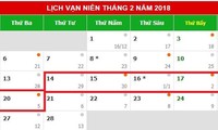 Nghỉ Tết năm 2018 khoảng 7 ngày