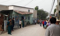 Khu nhà trọ nơi xảy ra vụ án cơ quan Công an tiến hành thực nghiệm hiện trường