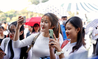 Sinh viên trường ĐH Sư phạm Hà Nội trong lễ khai giảng năm 2020. Ảnh: Như Ý