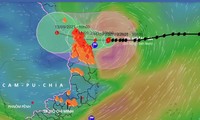 Bão Côn Sơn bắt đầu gây mưa lớn, gió giật mạnh trên đất liền. 