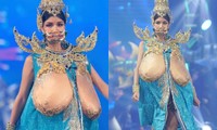 Khán giả giật mình trước trang phục dân tộc ngực trần khổng lồ ở Hoa hậu Hoàn vũ Thái Lan
