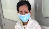 Bà Tôn Thị Ngọc Ngà tại cơ quan công an.