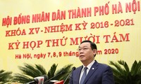 Bí thư Thành ủy Hà Nội Vương Đình Huệ phát biểu tại Kỳ họp