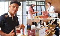 Golfer hoàn tất thủ tục trước giờ khởi tranh Giải Vô địch Golf Quốc gia năm 2023 - Cúp VinFast