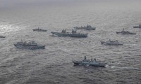 Phi đội VMFA-211 của Thủy quân lục chiến Mỹ đang chuẩn bị triển khai cùng nhóm tấn công tàu sân bay do tàu sân bay HMS Queen Elizabeth của Anh dẫn đầu. Ảnh: Hải quân Hoàng gia Anh