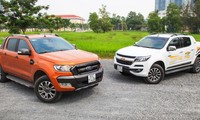 Ford Ranger và Chevrolet Colorado - Hai mẫu xe bán tải bán chạy. Ảnh: Báo Giao Thông