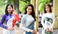 Ngọc Hân, Mỹ Linh và dàn người đẹp rạng rỡ khoe sắc với áo dài in hình biển đảo