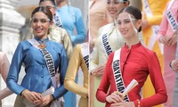 Thí sinh HH Hoàn vũ Thái Lan đeo mặt nạ chống giọt bắn khi tham dự hoạt động ngoài trời