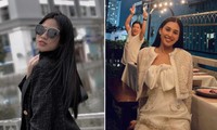 Hoa hậu Đỗ Thị Hà mặc kín mít vẫn xinh đẹp, Tiểu Vy nhí nhảnh hết cỡ bên Trường Giang