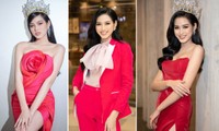 Tuyển tập những bộ váy gam màu đỏ tôn vóc dáng cực nóng bỏng của Hoa hậu Đỗ Thị Hà