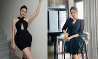 Cùng diện váy đen, Lương Thuỳ Linh &apos;đọ&apos; sắc vóc với Huyền My
